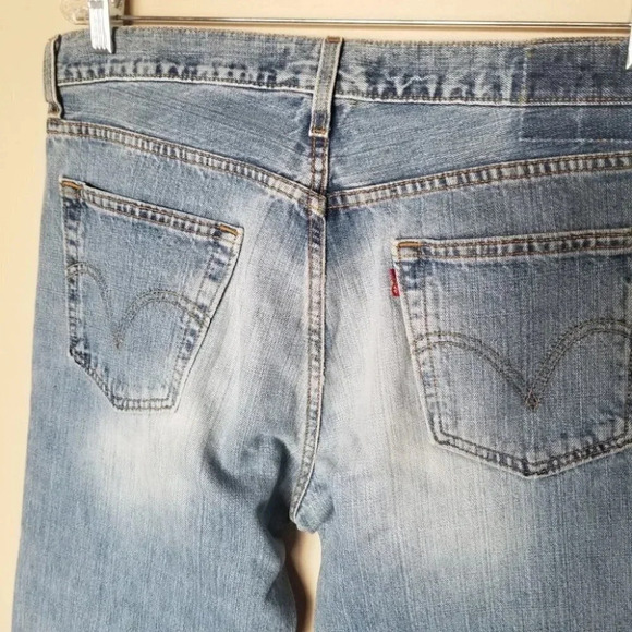 Levi's Low Rise Straight Patchwork Yankees  Baseball Nike White Red NY 34 - Picture 4 of 13